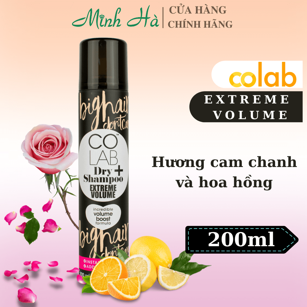 Dầu gội khô Colab Dry Shampoo 200ml giúp làm sạch da đầu mang lại mái tóc bồng bềnh và tràn đầy sức sống