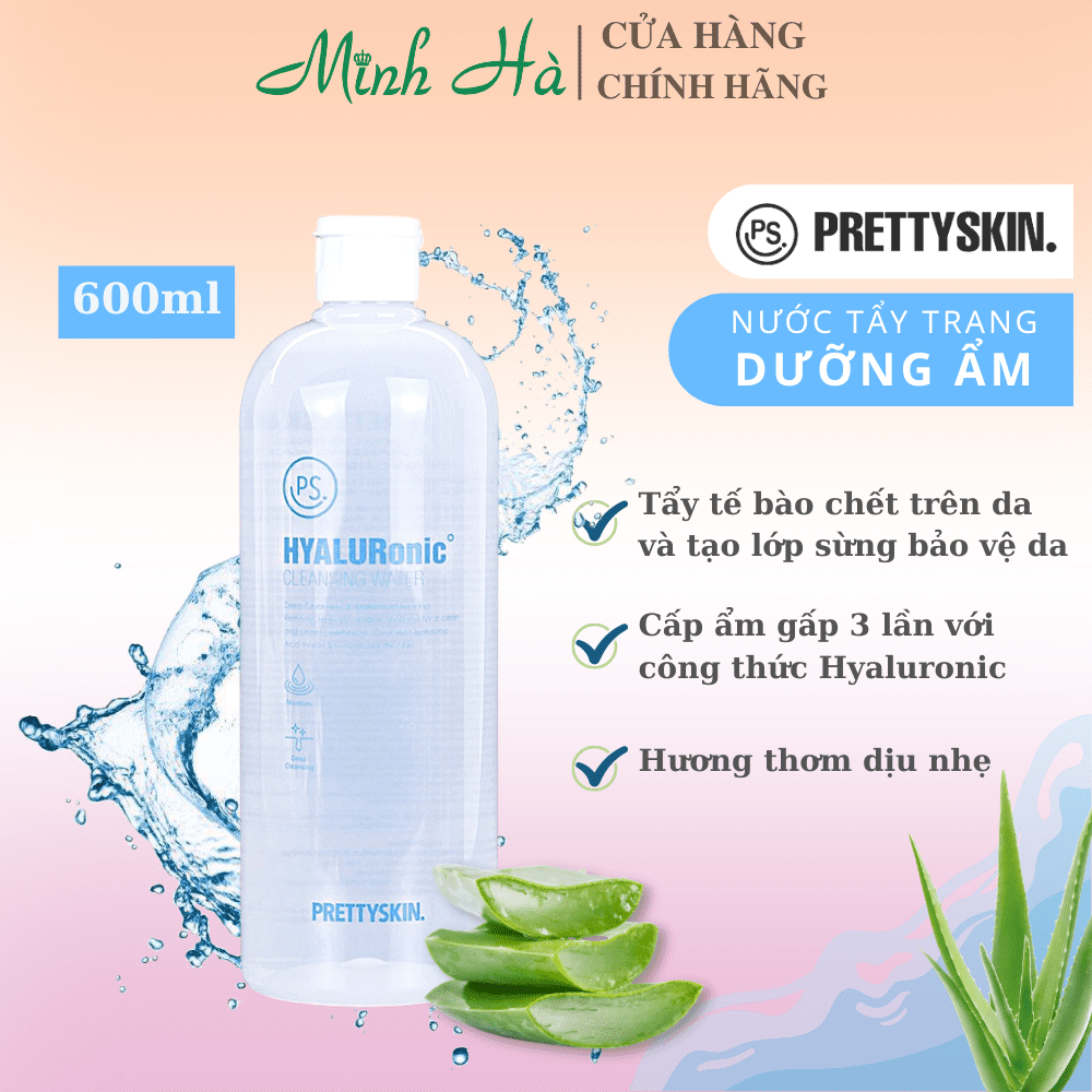 Nước tẩy trang Prettyskin 600ml dành cho mọi loại da - giúp dưỡng ẩm, làm sạch sâu
