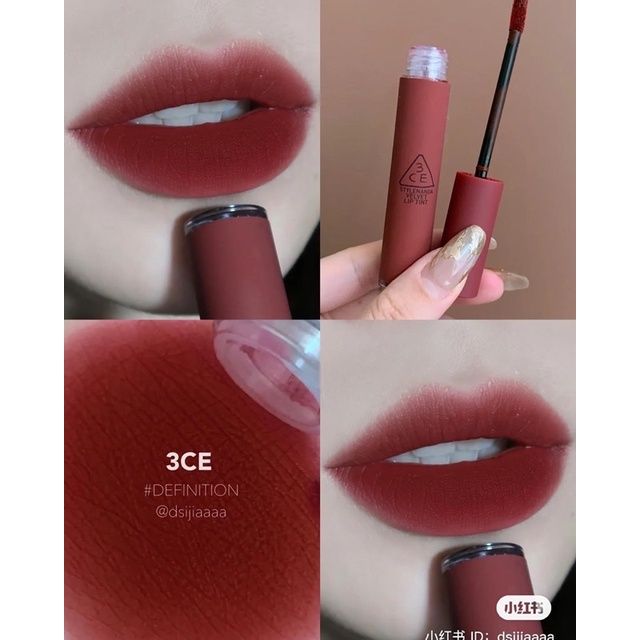 Son kem lì 3CE Velvet Lip Tint 4g lên môi cực mịn, chuẩn tone màu