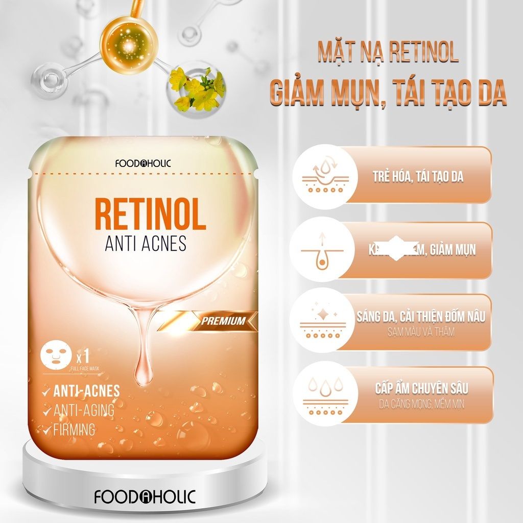 Mặt nạ Foodaholic Premium 23ml giúp dưỡng trắng, chống lão hóa, cấp ẩm và hỗ trợ giảm mụn