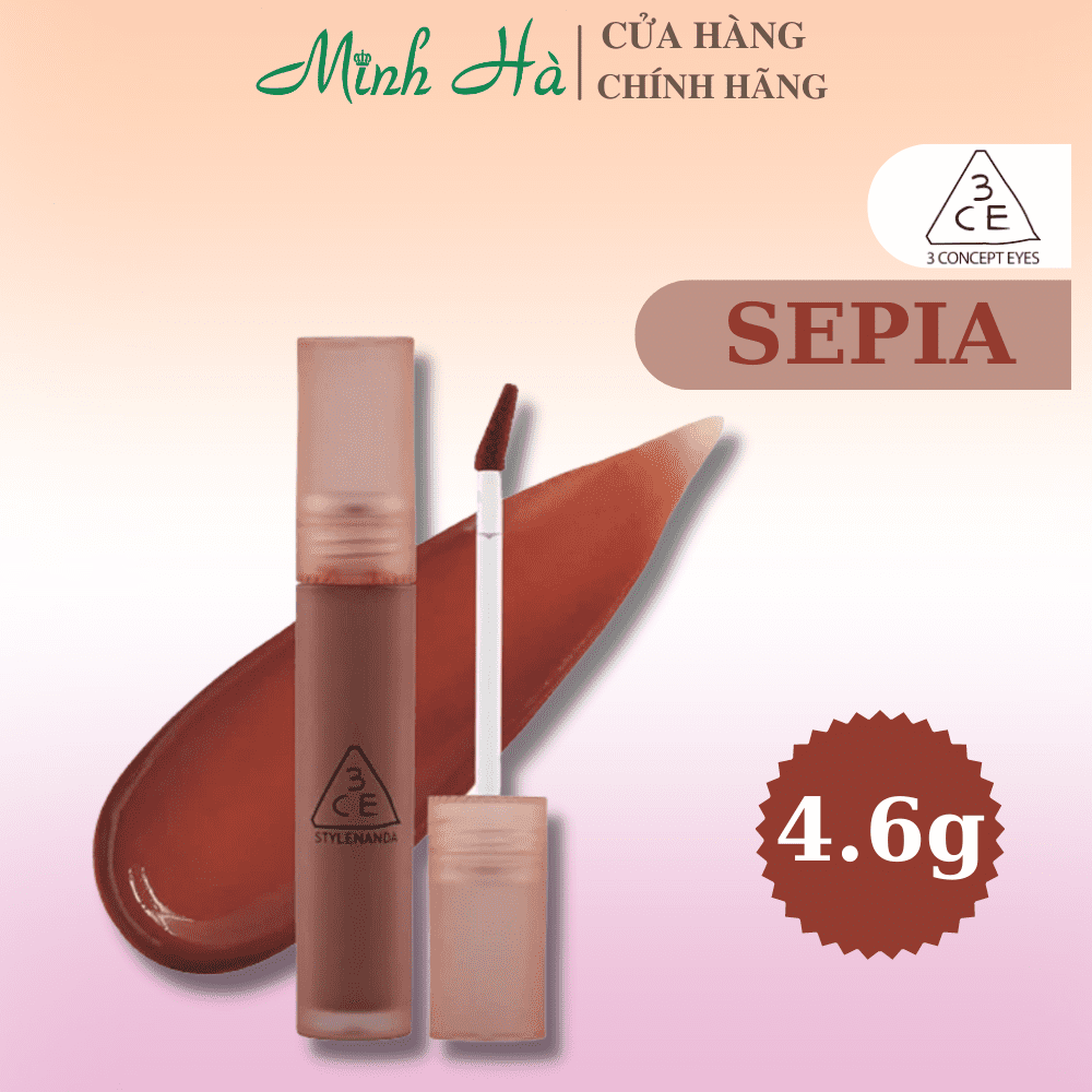 Son tint 3CE Blur Water Tint 4.6g bám màu tốt, lâu trôi, thời thượng, không kén da