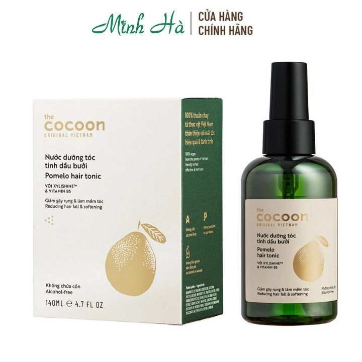 Nước dưỡng tóc tinh dầu bưởi Cocoon Pomelo hair tonic 140ml giúp giảm gãy rụng tóc