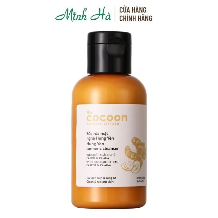 Sữa rửa mặt nghệ Hưng Yên Cocoon turmeric cleanser 140/310ml loại bỏ bụi bẩn, làm sáng da