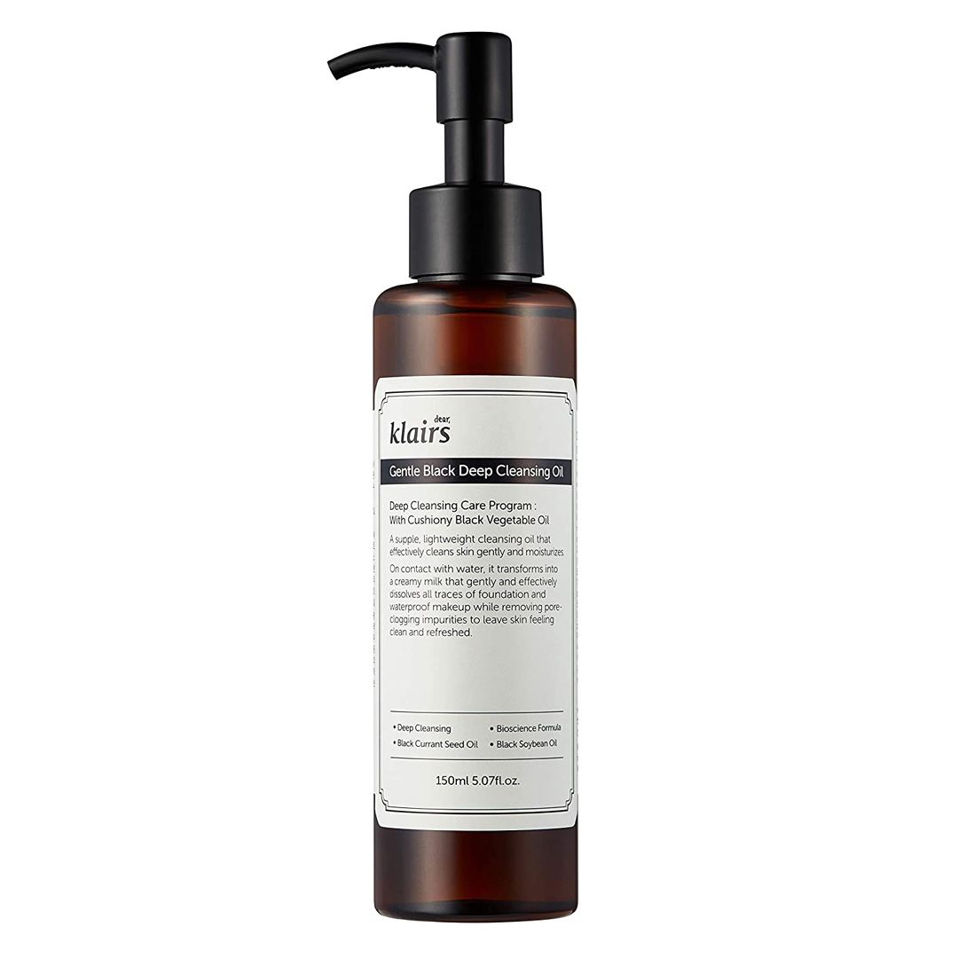 Dầu tẩy trang Klairs Gentle Black Deep Cleansing Oil 150ml làm sạch sâu bụi bẩn các lớp trang điểm trên da