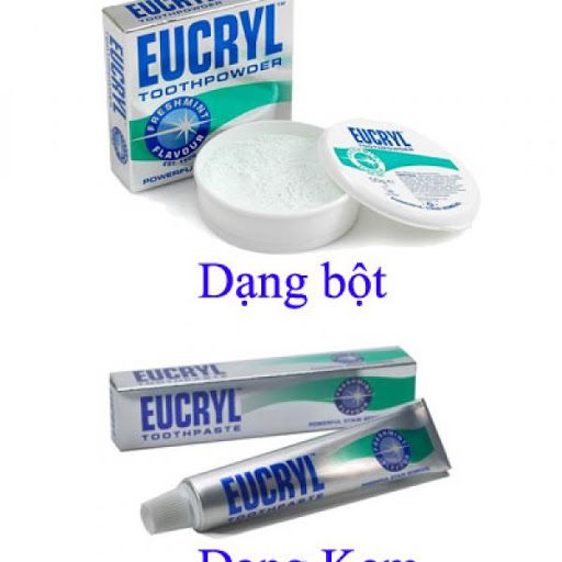 Kem đánh răng / bột tẩy trắng răng Eucryl của Anh đánh bay các mảng bám, ố vàng cứng đầu