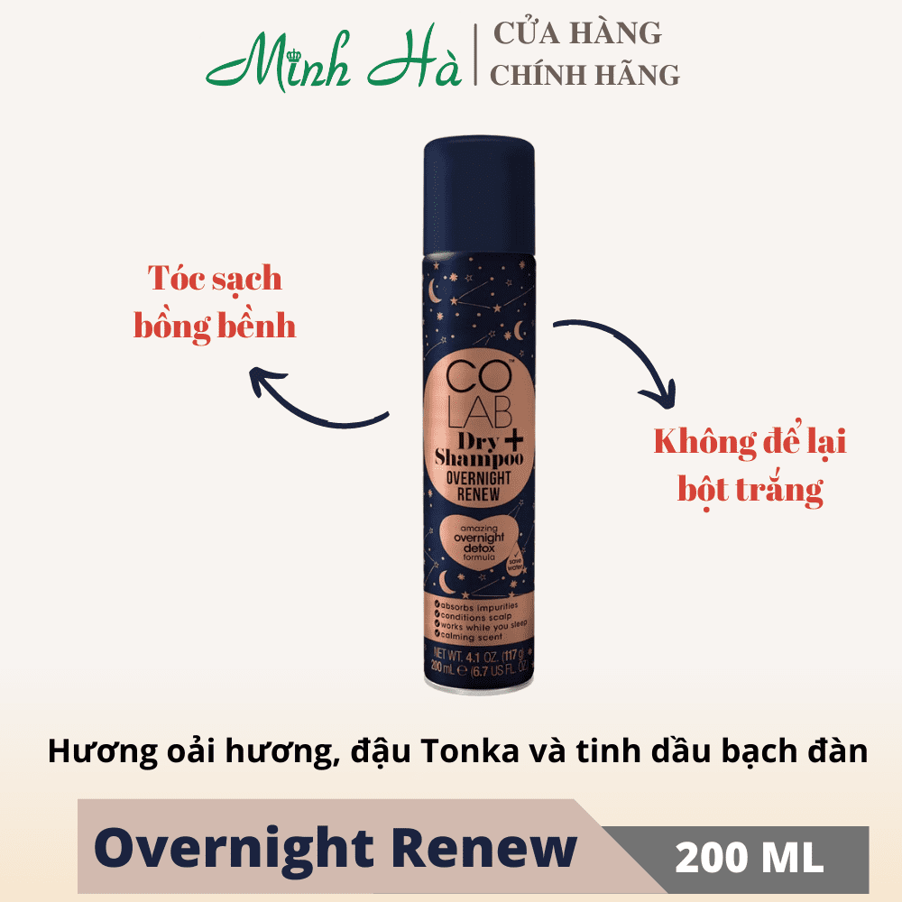 Dầu gội khô Colab Dry Shampoo 200ml giúp làm sạch da đầu mang lại mái tóc bồng bềnh và tràn đầy sức sống