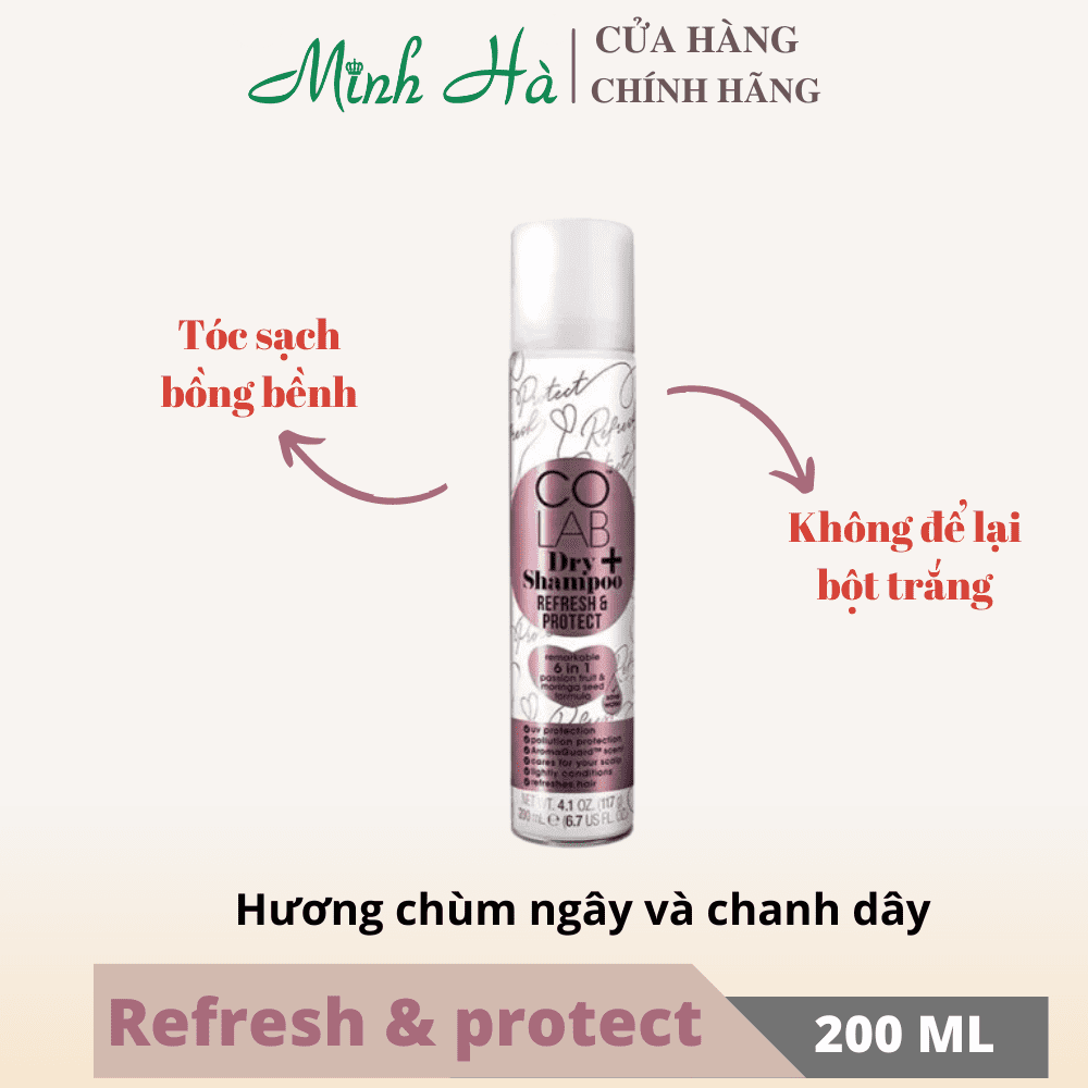 Dầu gội khô Colab Dry Shampoo 200ml giúp làm sạch da đầu mang lại mái tóc bồng bềnh và tràn đầy sức sống