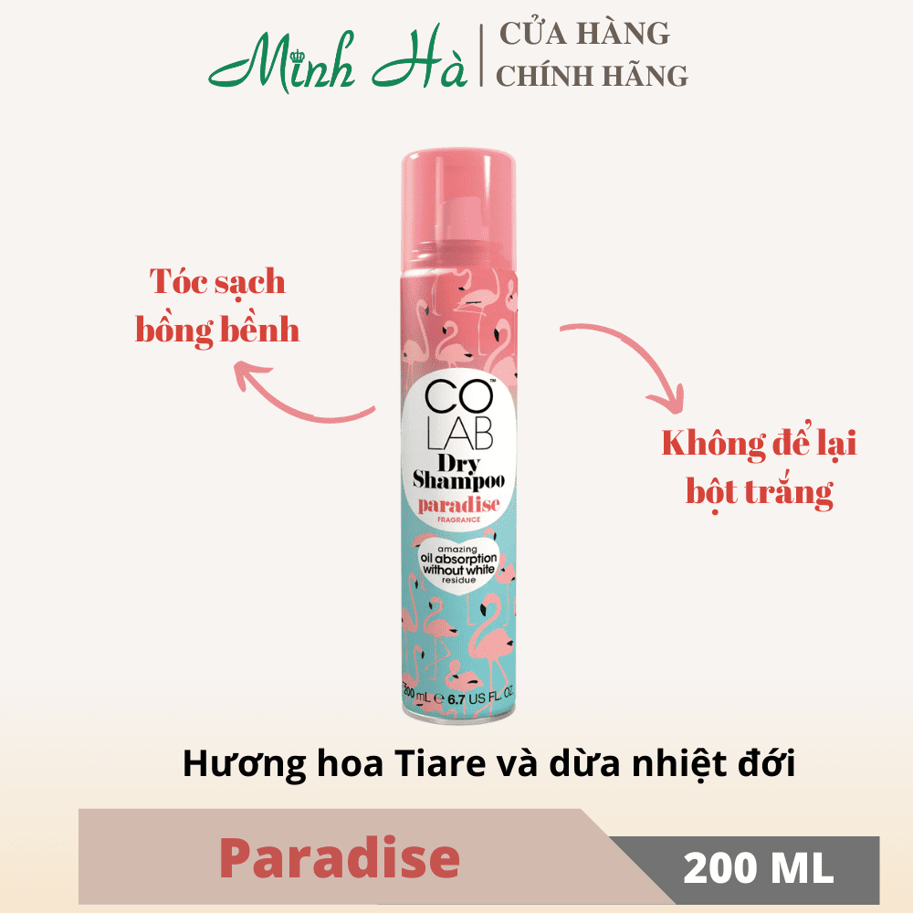 Dầu gội khô Colab Dry Shampoo 200ml giúp làm sạch da đầu mang lại mái tóc bồng bềnh và tràn đầy sức sống
