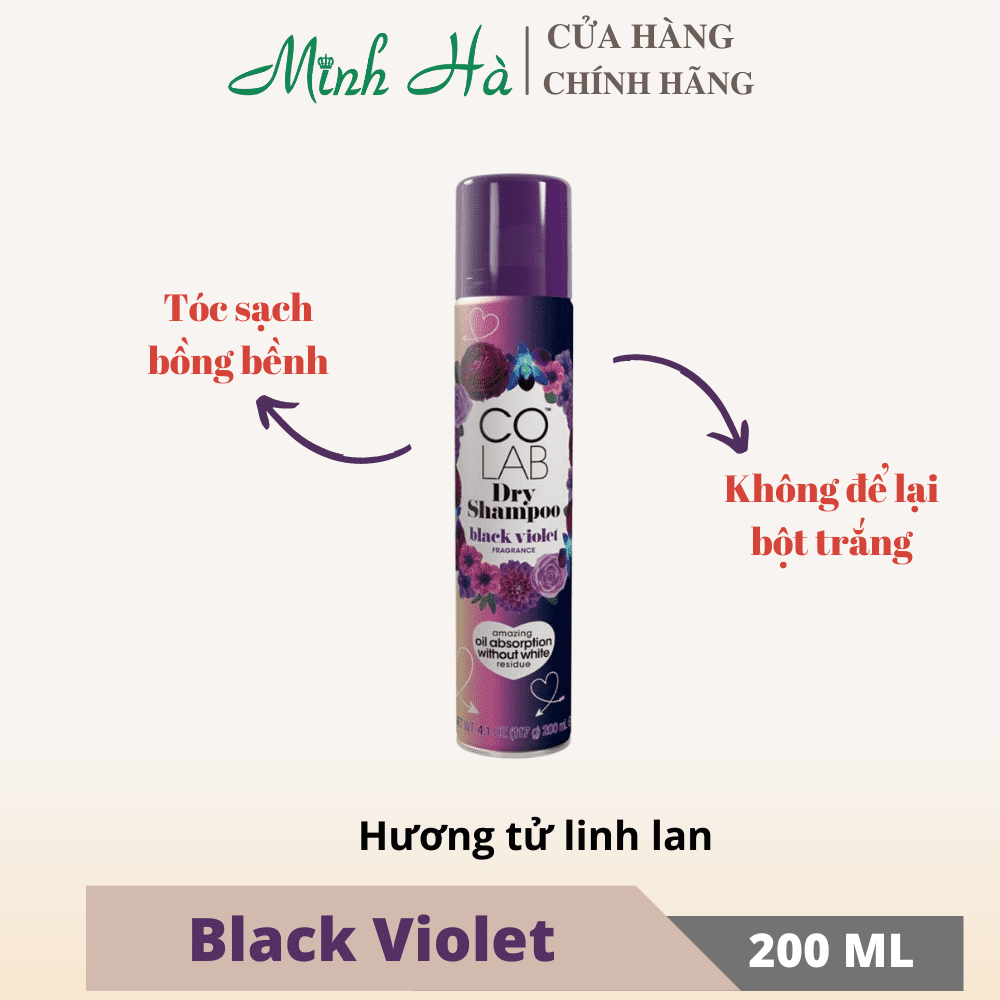 Dầu gội khô Colab Dry Shampoo 200ml giúp làm sạch da đầu mang lại mái tóc bồng bềnh và tràn đầy sức sống