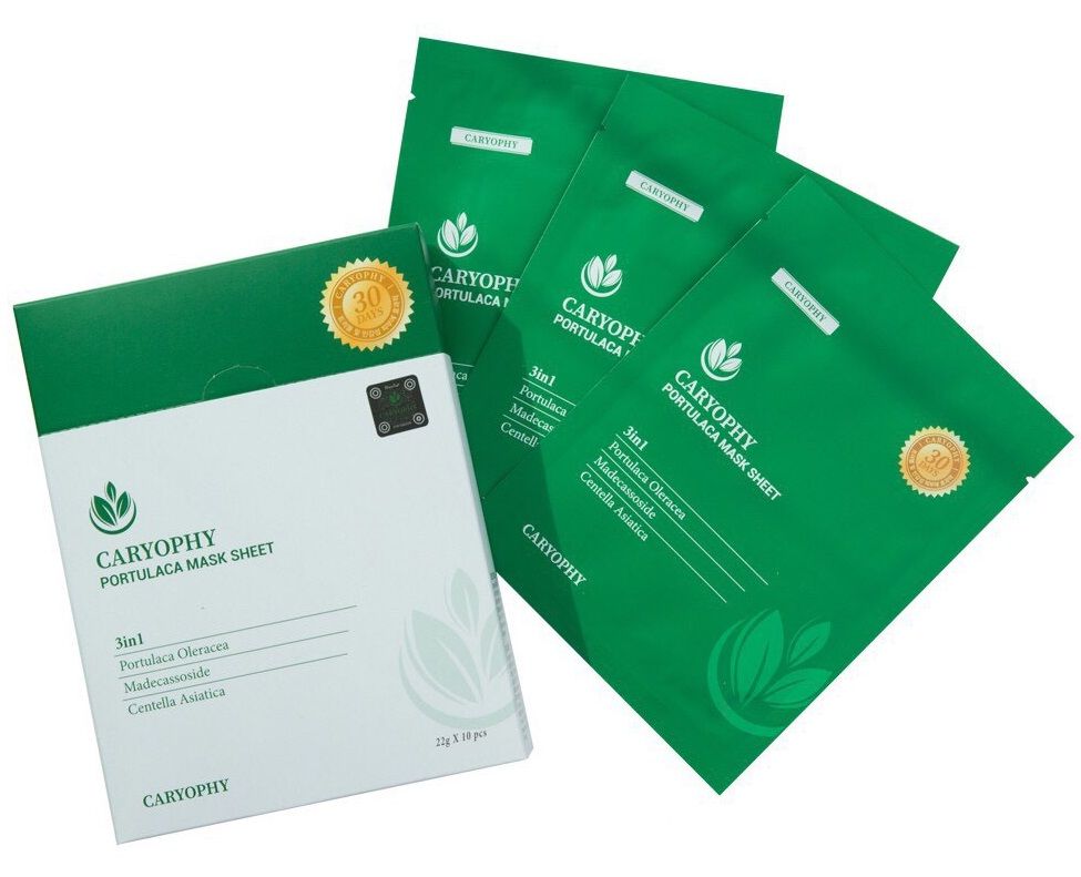 Mặt nạ Caryophy Portulaca Mask Sheet 3in1 22g giảm mụn, phục hồi da, sáng da