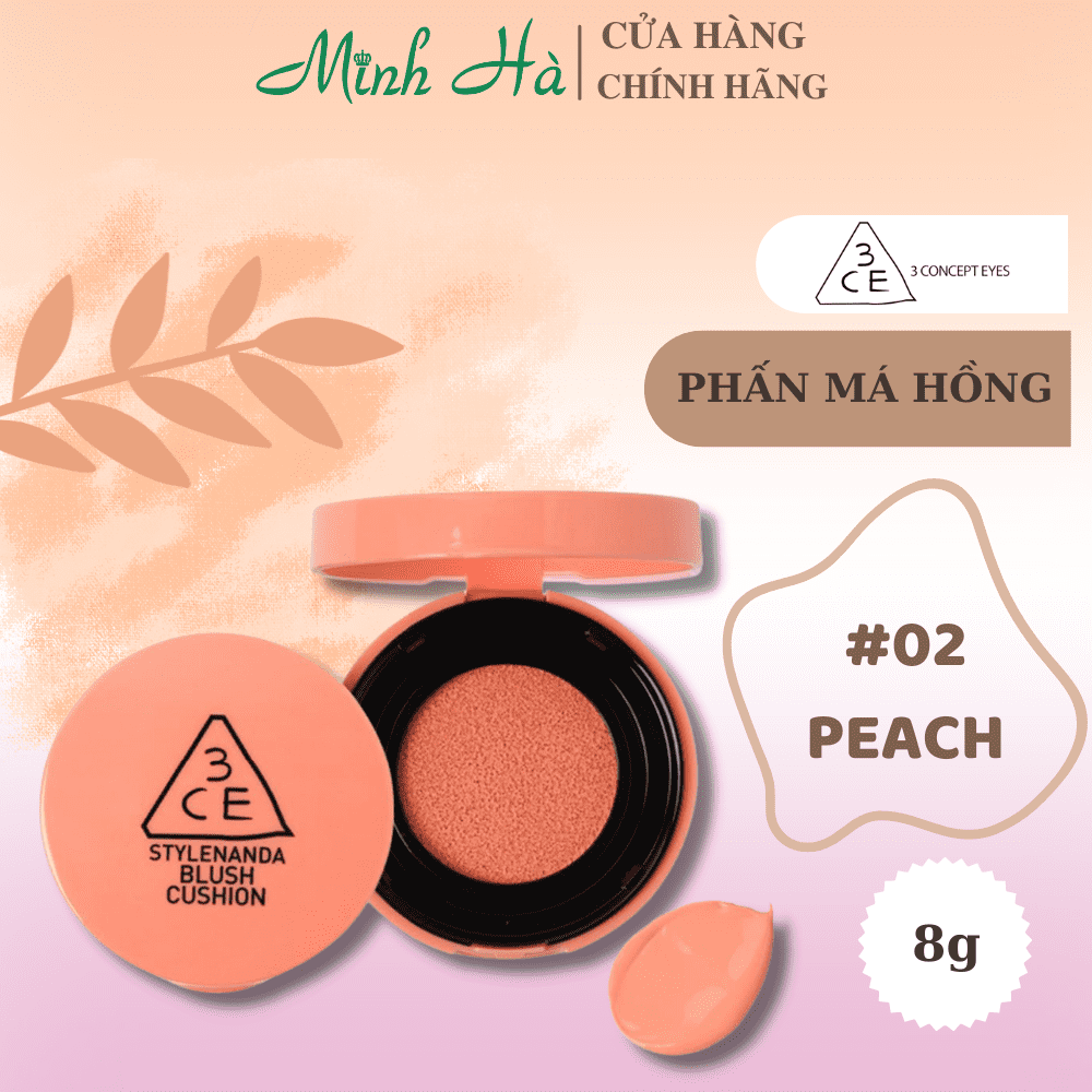 Phấn má hồng 3CE Blush Cushion 8g cho đôi má hiệu ứng hồng tự nhiên
