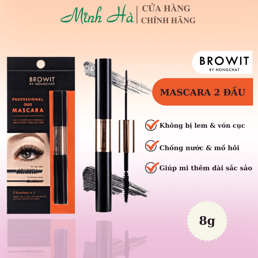 Mascara 2 đầu Browit By Nongchat Professional Duo 8g làm dài, cong mi