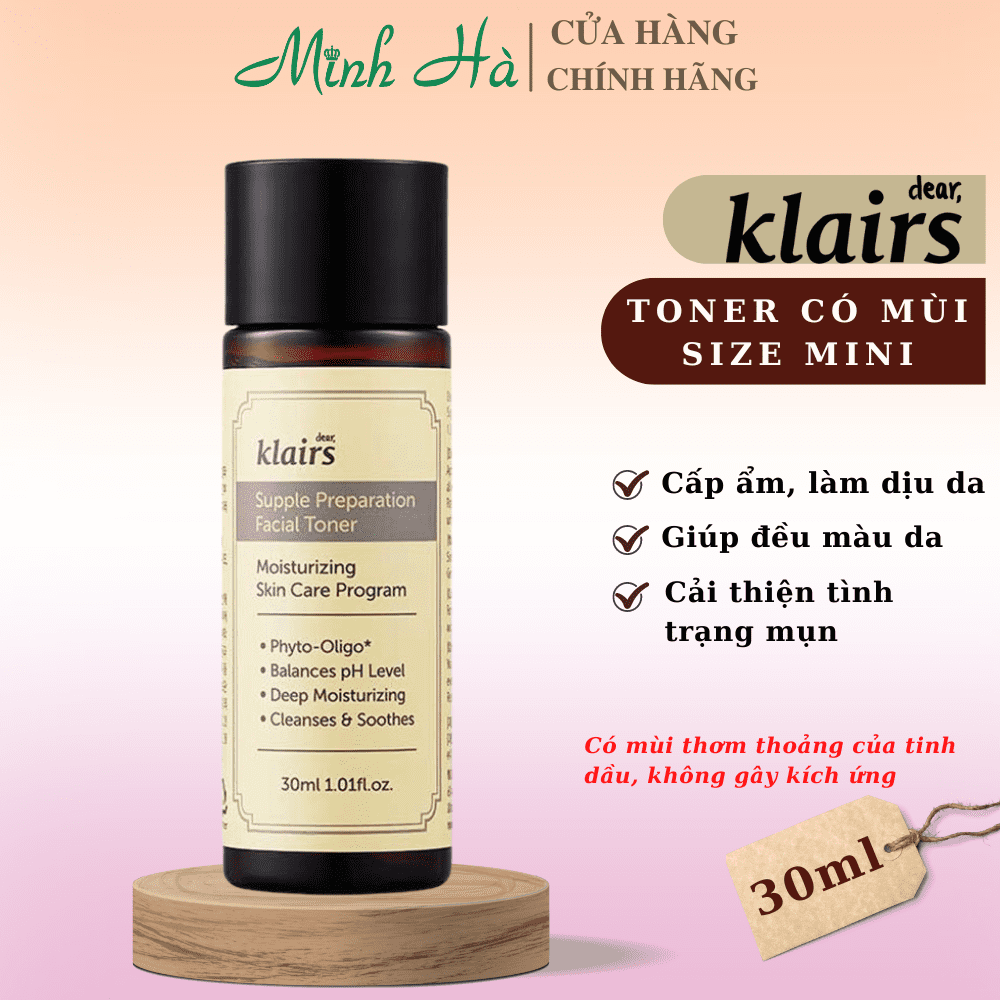 Nước hoa hồng Klairs Supple Preparation Toner 180ml không mùi và mùi thảo dược dành cho mọi loại da