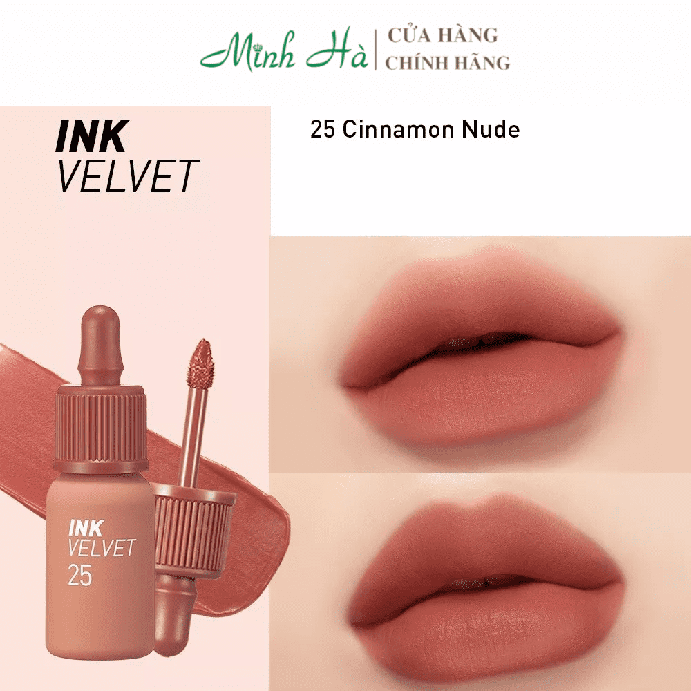Son kem lì Ink Velvet Peripera 4g lên môi mượt bền màu