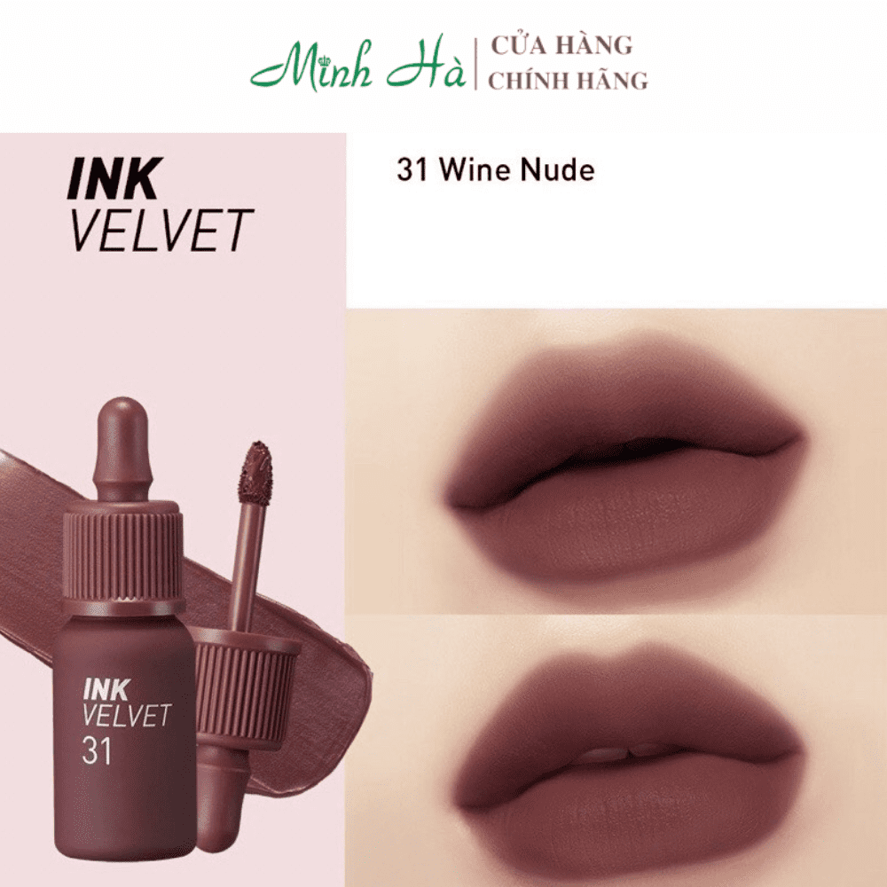 Son kem lì Ink Velvet Peripera 4g lên môi mượt bền màu