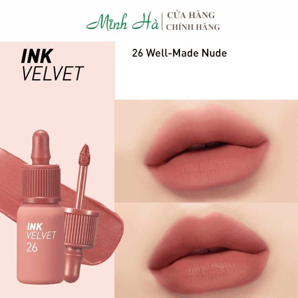 Son kem lì Ink Velvet Peripera 4g lên môi mượt bền màu