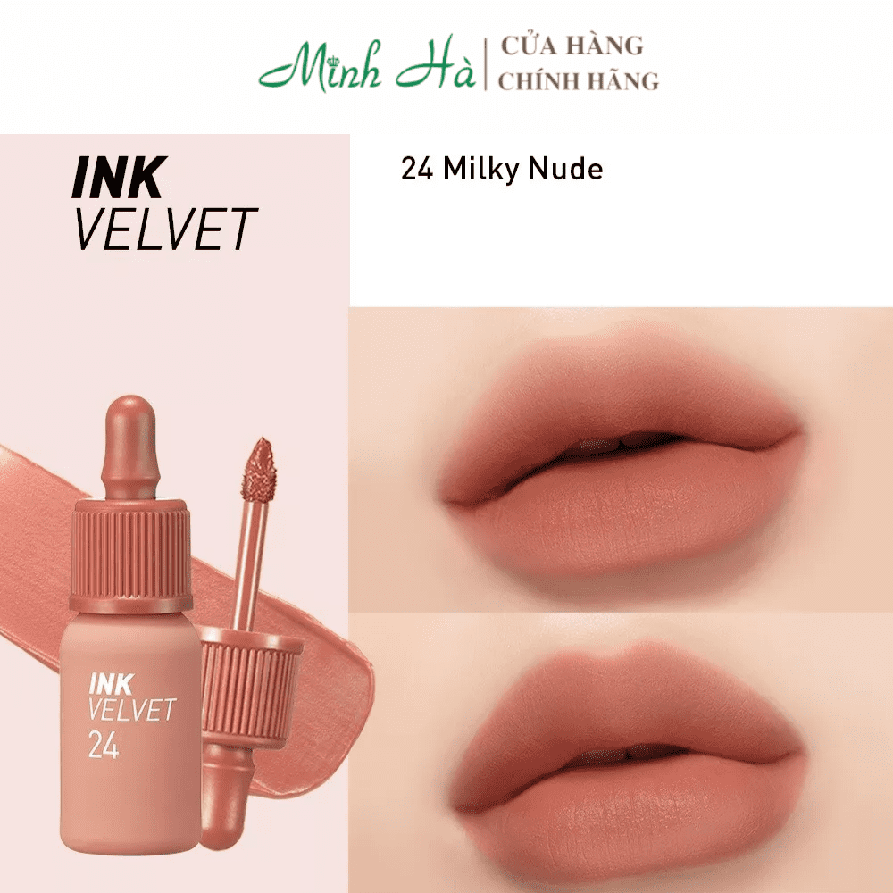 Son kem lì Ink Velvet Peripera 4g lên môi mượt bền màu