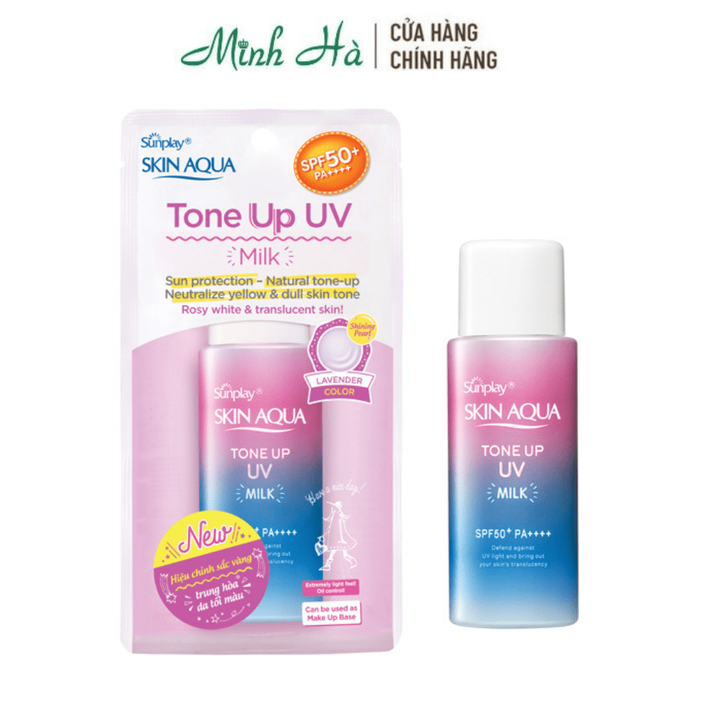 Kem chống nắng Skin Aqua Tone Up UV Essence/Milk SPF50+ PA++++ 50g bản nội địa Nhật và sản xuất tại Việt Nam