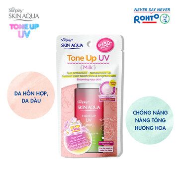 Kem chống nắng Skin Aqua Tone Up UV Essence/Milk SPF50+ PA++++ 50g bản nội địa Nhật và sản xuất tại Việt Nam