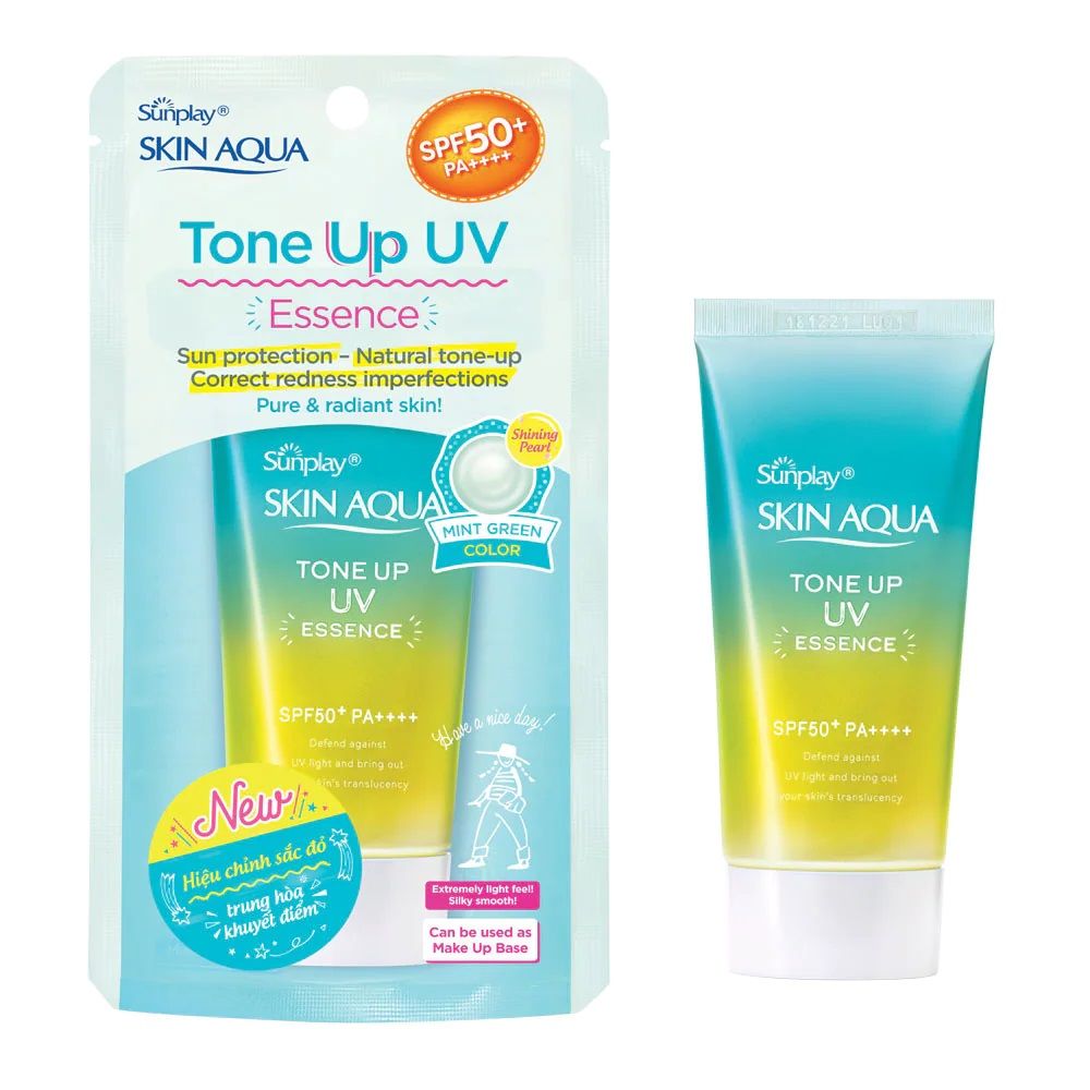 Kem chống nắng Skin Aqua Tone Up UV Essence/Milk SPF50+ PA++++ 50g bản nội địa Nhật và sản xuất tại Việt Nam