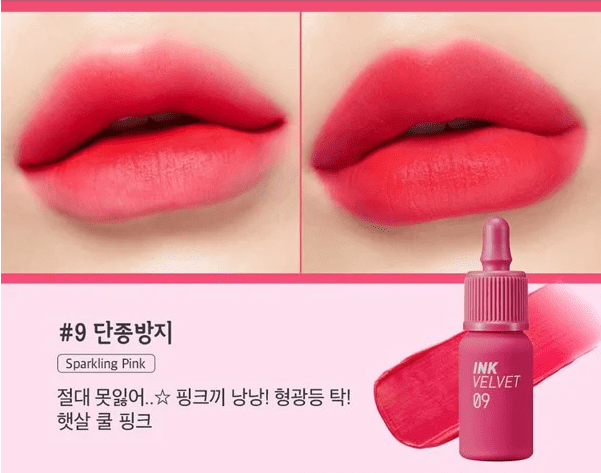 Son kem lì Ink Velvet Peripera 4g lên môi mượt bền màu
