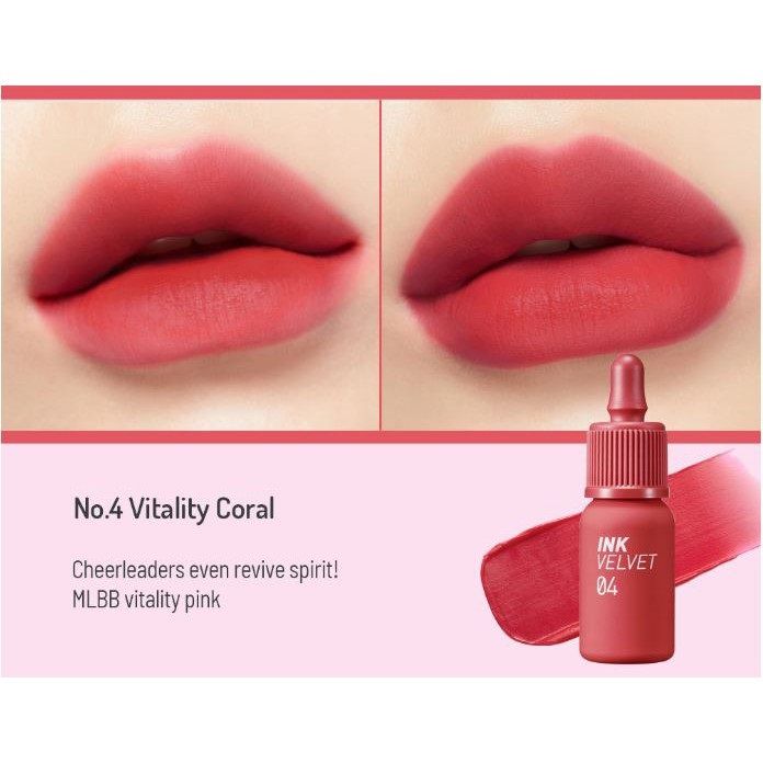Son kem lì Ink Velvet Peripera 4g lên môi mượt bền màu