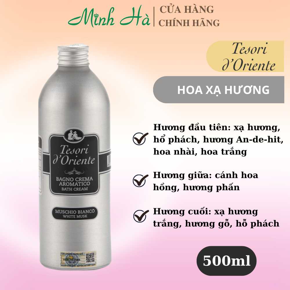 Sữa tắm hương nước hoa Tesori d'Oriente 250/500ml mang đến làn da tươi trẻ và đầy sức sống