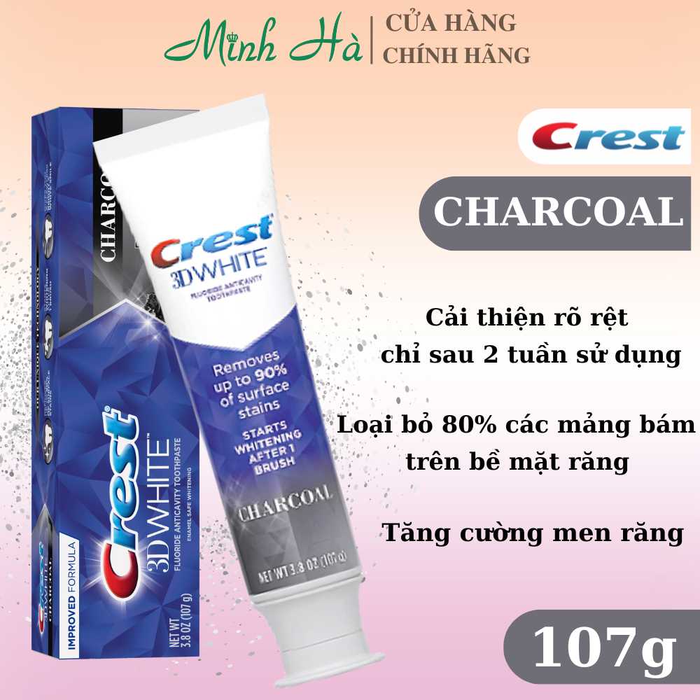 Kem đánh răng Crest 3D White Advanced Triple Whitening 158g trắng răng bảo vệ chống lại sâu răng
