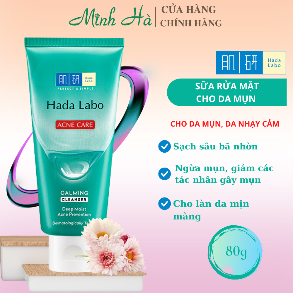 Sữa rửa mặt Hada Labo Cleanser 80g dưỡng ẩm sáng da cải thiện dấu hiệu lão hóa