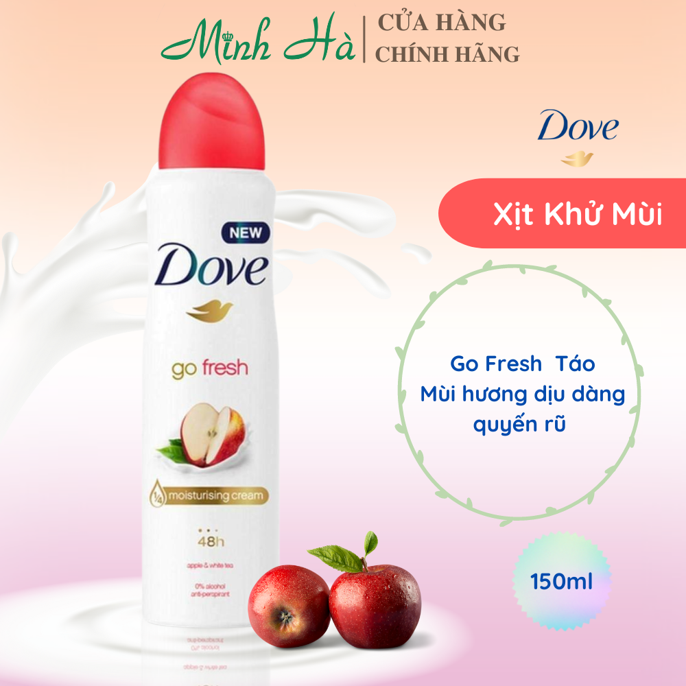 Xịt khử mùi Dove 150ml các loại khử mùi giúp làn da dưới cánh tay trắng mịn màng