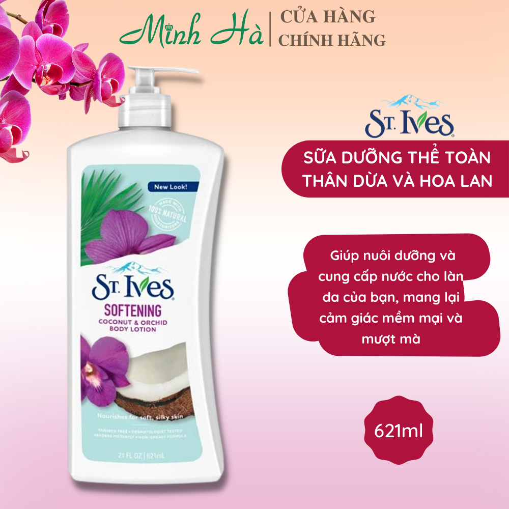 Sữa dưỡng thể St.Ives Body Lotion 621ml giúp da trắng, ẩm mịn màng