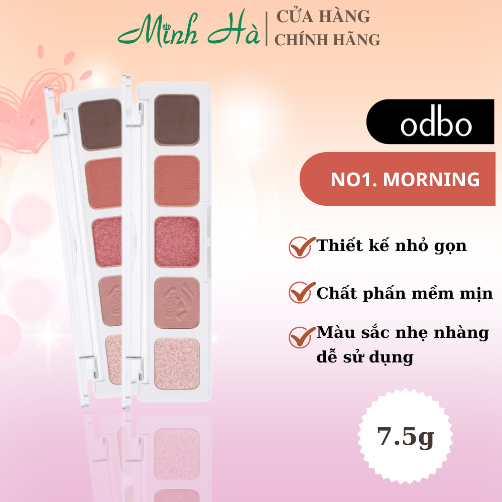 Bảng phấn mắt 5 ô Odbo Besuty Session Eyeshadow OD216 7.5g chất mịn bám lâu