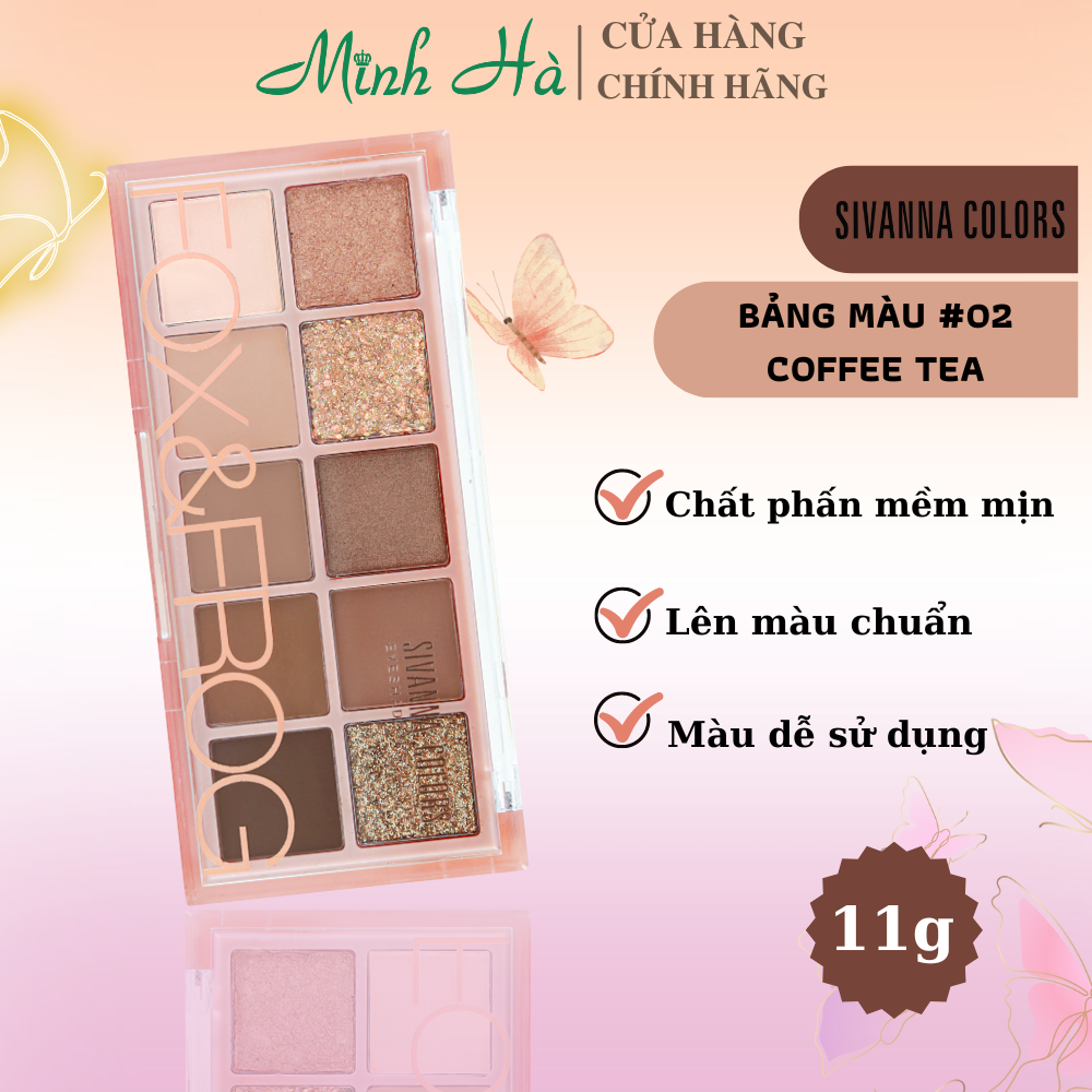 Phấn mắt Sivanna Colors Eyeshadow Palette Fox & Frog HF158 11g tông đào nhẹ nhàng