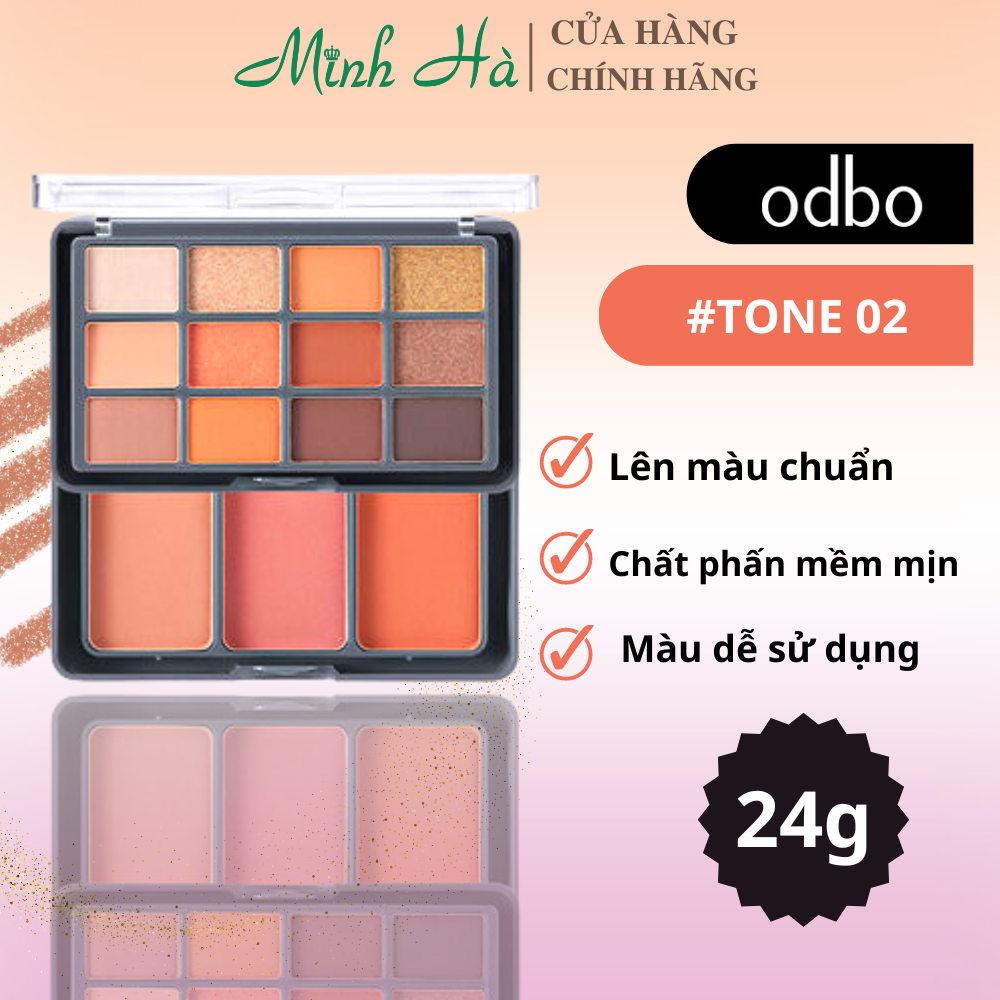 Bảng phấn mắt Odbo OD1045 24g chất mịn bám màu lâu trôi