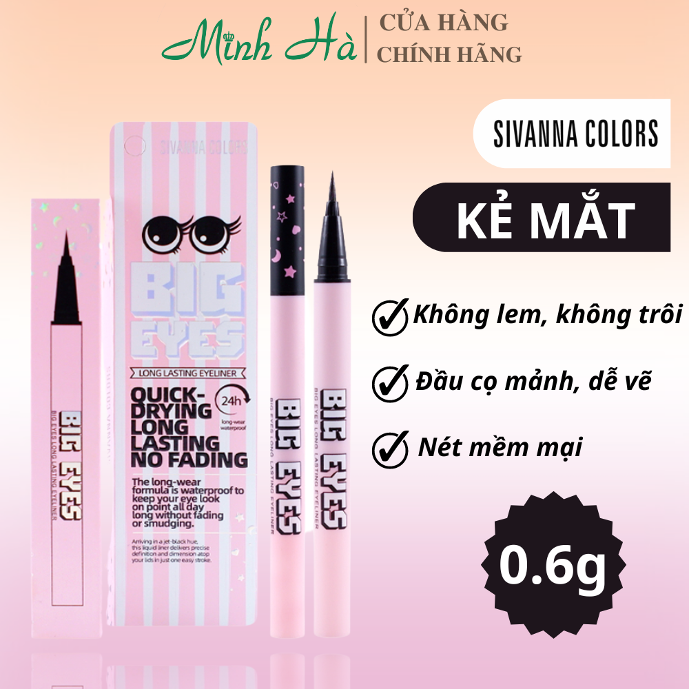 Bút kẻ mắt Sivanna Colors Big Eyes Long Lasting Eyeliner HF9028 0.6g không lem không trôi