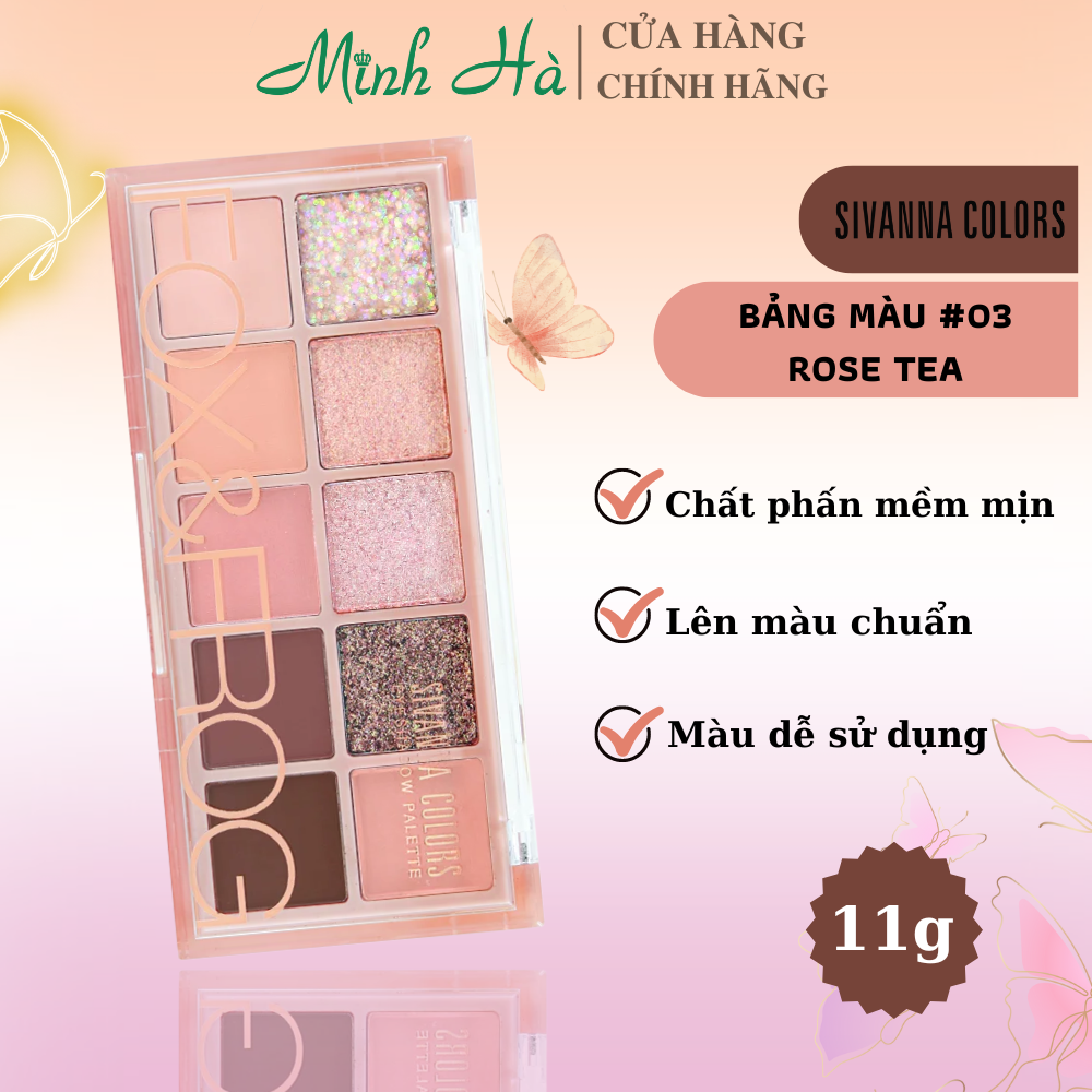 Phấn mắt Sivanna Colors Eyeshadow Palette Fox & Frog HF158 11g tông đào nhẹ nhàng