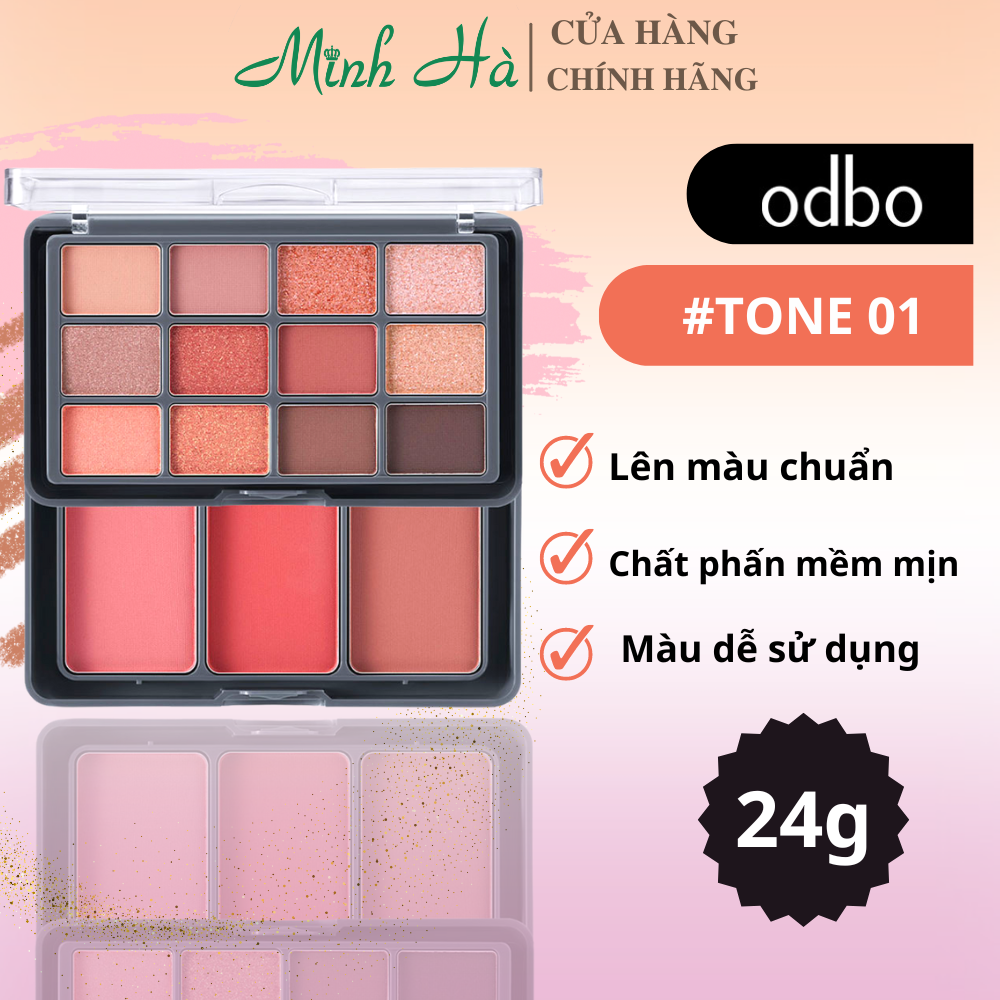 Bảng phấn mắt Odbo OD1045 24g chất mịn bám màu lâu trôi
