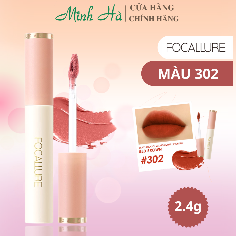 Son kem lì Focallure Velvet Smooth Lip Glaze FA196 2.4g mềm mịn chống thấm nước