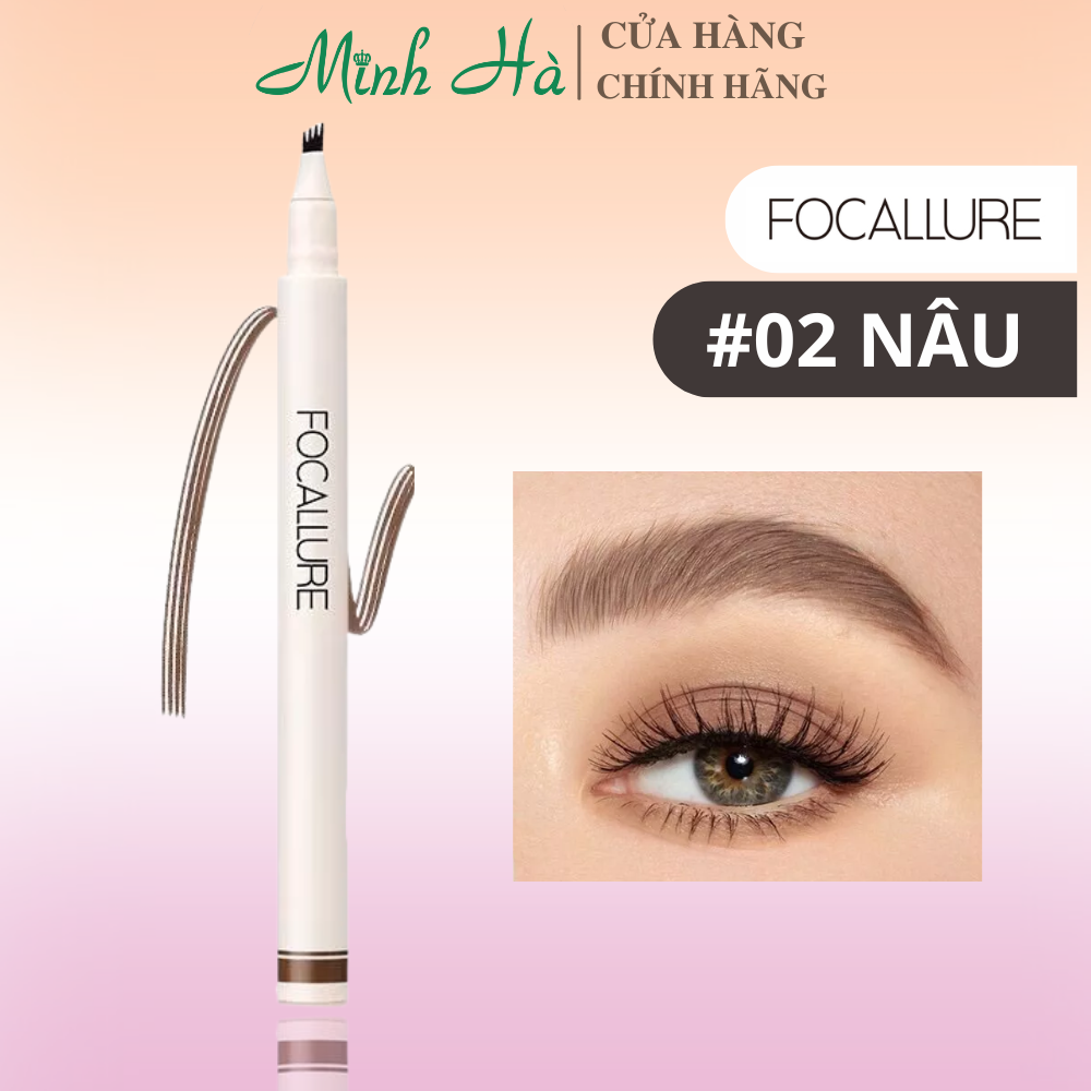Bút kẻ mày Focallure Fluffmax Tinted Brow Ink Pen FA 161 10g bền màu chống nước