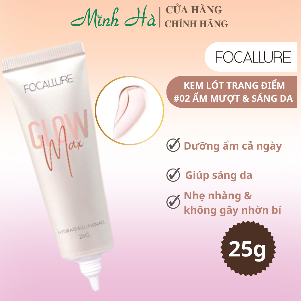 Kem lót trang điểm Focallure Glowmax Hydrating Primer FA138 25g cấp ẩm lâu trôi
