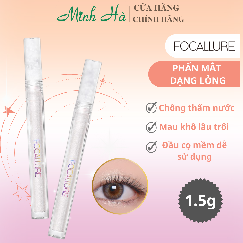 Phấn mắt dạng lỏng Focallure glittering liquid eyeshadow FA195 1.5g mỏng nhẹ và thoải mái