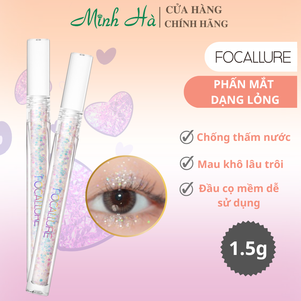 Phấn mắt dạng lỏng Focallure glittering liquid eyeshadow FA195 1.5g mỏng nhẹ và thoải mái