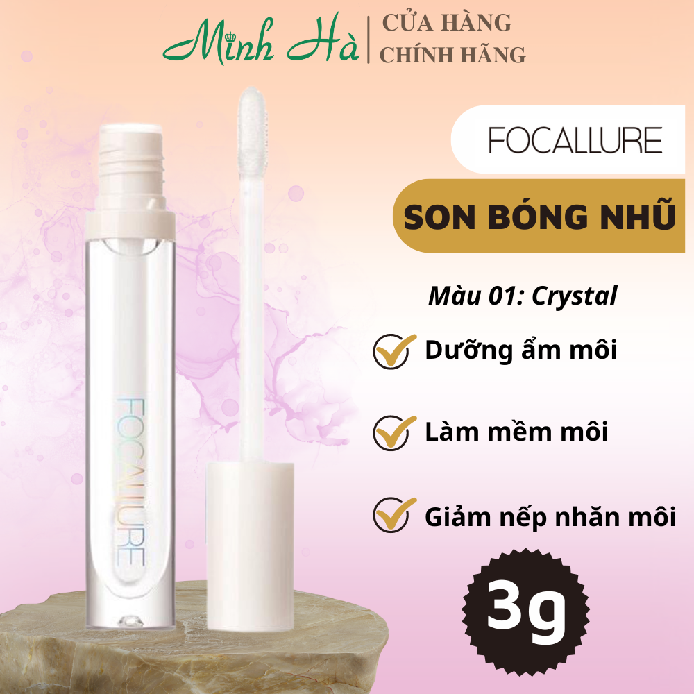 Son bóng nhũ Focallure Plump Max High Shine Lip Glow FA153 3g làm mềm môi, dưỡng ẩm môi
