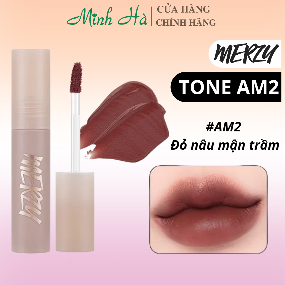 Son kem lì Merzy Academia Mellow Tint 4g lên màu chuẩn, lâu trôi