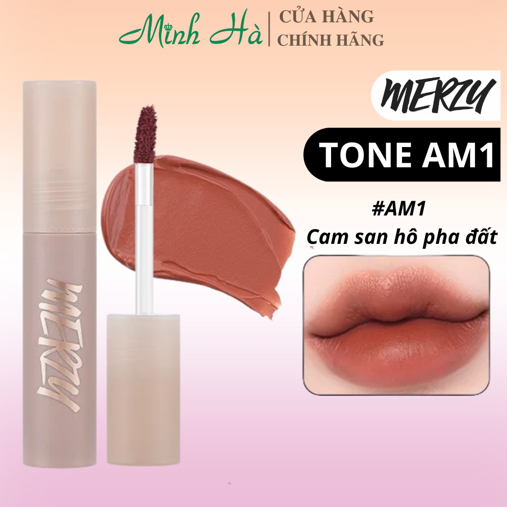 Son kem lì Merzy Academia Mellow Tint 4g lên màu chuẩn, lâu trôi