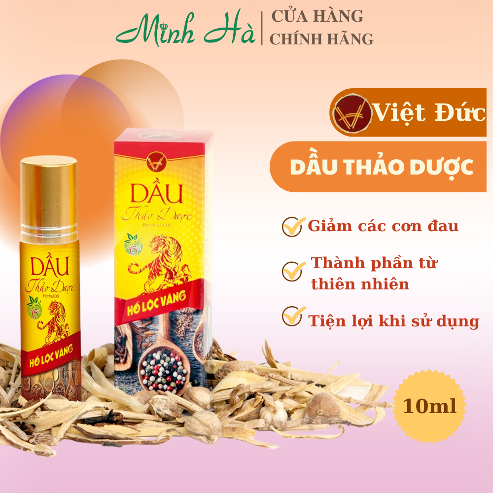 Dầu gió Hổ Lộc Vàng 3/7ml hương thơm dễ chịu thoải mái