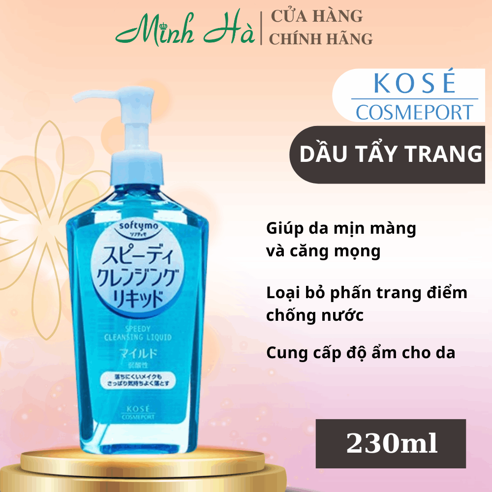 Dầu tẩy trang Kose Softymo 230ml làm sạch các lớp trang điểm cứng đầu