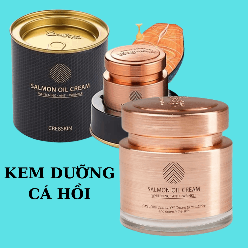 Kem dưỡng dầu cá hồi Cre8skin Salmon Oil Cream 80g dưỡng trắng da mờ thâm nám