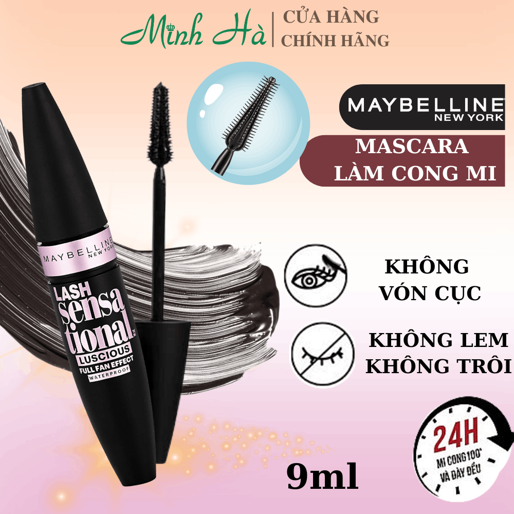 Mascara Maybelline New York 9.2ml không lem không trôi dày mi gấp 10 lần