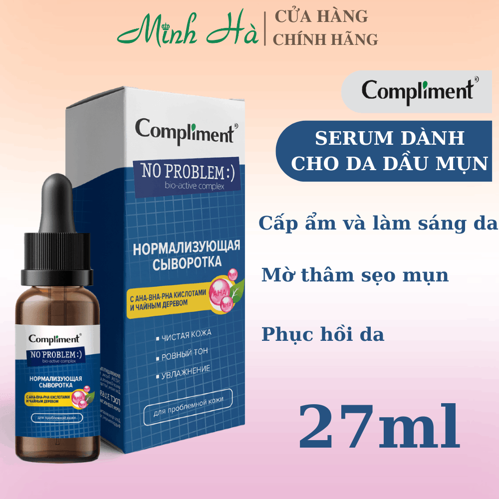 Serum Compliment 2% BHA ,5% Hyaluronic Acid & 20% Vitamin C AHA BHA PHA 27ml làm sạch da, giảm mụn trắng da căng bóng